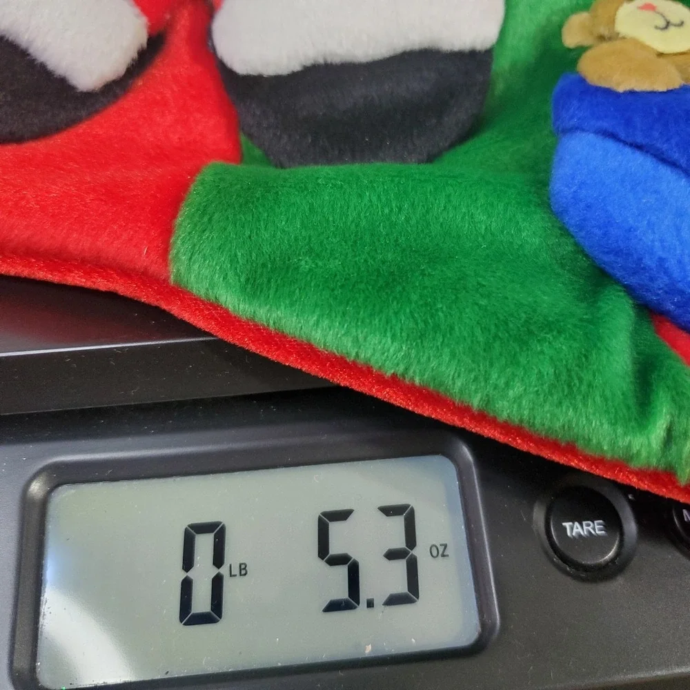 HO HO HO‎ Velour Plush Christmas Stocking Applique Santa Hanging Mittens 19